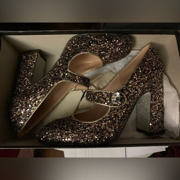 NEW J. Crew Glitter Mary Jane Pump w/ Jewel Rainbow Party AE911 sz 9.5 (fits 9) - Picture 3 of 3